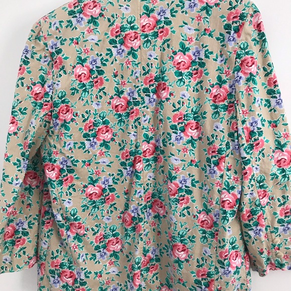 Woolrich blazer shoulder pads floral large linen - Picture 5 of 8